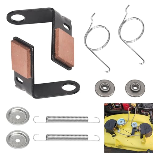 2 Set Brake Pad Kit GY21943B GX20494 GX20515 GX23240 for J-ohn Deere 42" L, D, X Series 100 105 115 100 110 120 125 130 Tractors & Lawn Mower - with Retainer & Torsion Spring