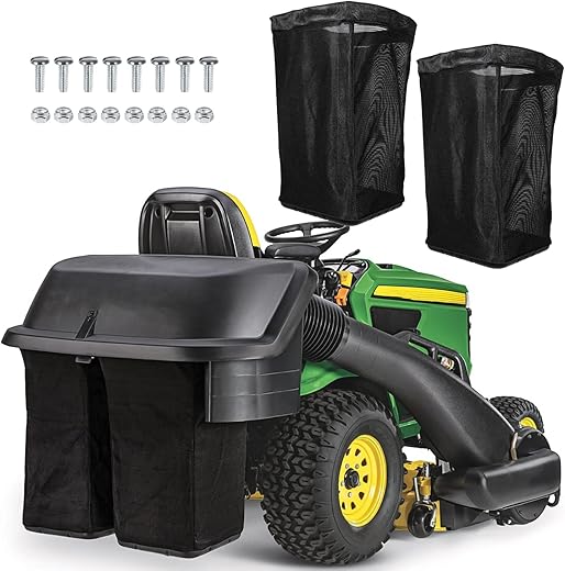 AM122416 Grass Bags 2pcs AM101602 Collection Systems for John Deere 100 105 110 115 120 125 130 135 1338G 1538H 1546G S240 Z225 Z245 etc Lawn Tractors