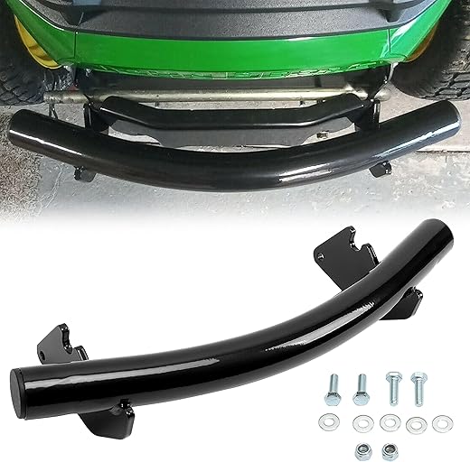 ECOTRIC Front Bumper Guard Protector Compatible with John Deere X300, X304, X310, X320, X324, X350, X360, X300R, X500, X520, X530, X534, X540 Garden Lawn Mower Tractor Gurad for BM23056 Steel Black