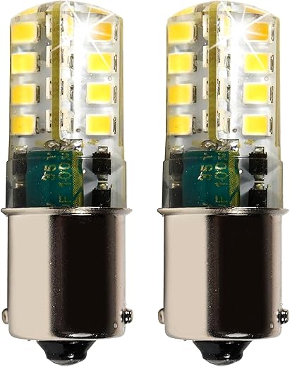 HQRP 2-Pack 1156 Ultra Bright LED Bulbs Cool White compatible with John Deere JD AD2062R Parts Replacement LA115 D130 CS & CX Gator D110 GT235 L130 s240 X300 LT155 LA130 318 316 L110 GT245