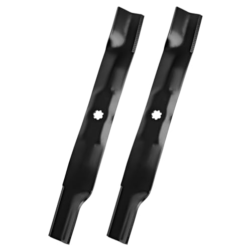 IDEASURE AM141034 High Lift Blades for 42" Deck, AM137327 Mower Blades Compatible with John Deere D105 D125 D130 E100 E110 E130 LT150 LA135 Z225, Replaces AM137328, AM141032, M154061, M154062, 2 Pack