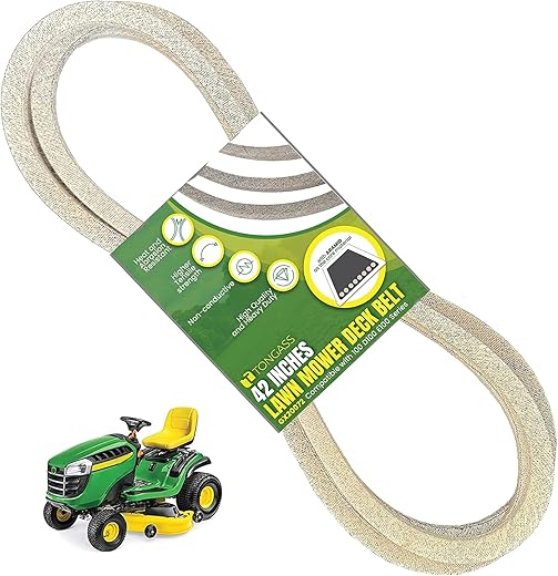 TonGass 42" Lawn Mower Deck Belt Compatible with John Deere Lawn Mower - Replaces Part Number GX20072 - Deck Drive Belt for Heavy-Duty Use - Compatible with 100 D100 E100 Series