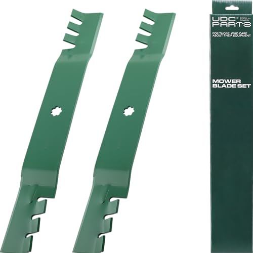 UDC Parts GY20850 Mower Blades for John Deere 42 Inch D105 D130 S100 S110 S240 X300 E100 E110 LA135 Replaces OEM no. AM141033 GX22151 AM131033 AM137333 / Gator Mulching Blades 2 Pack
